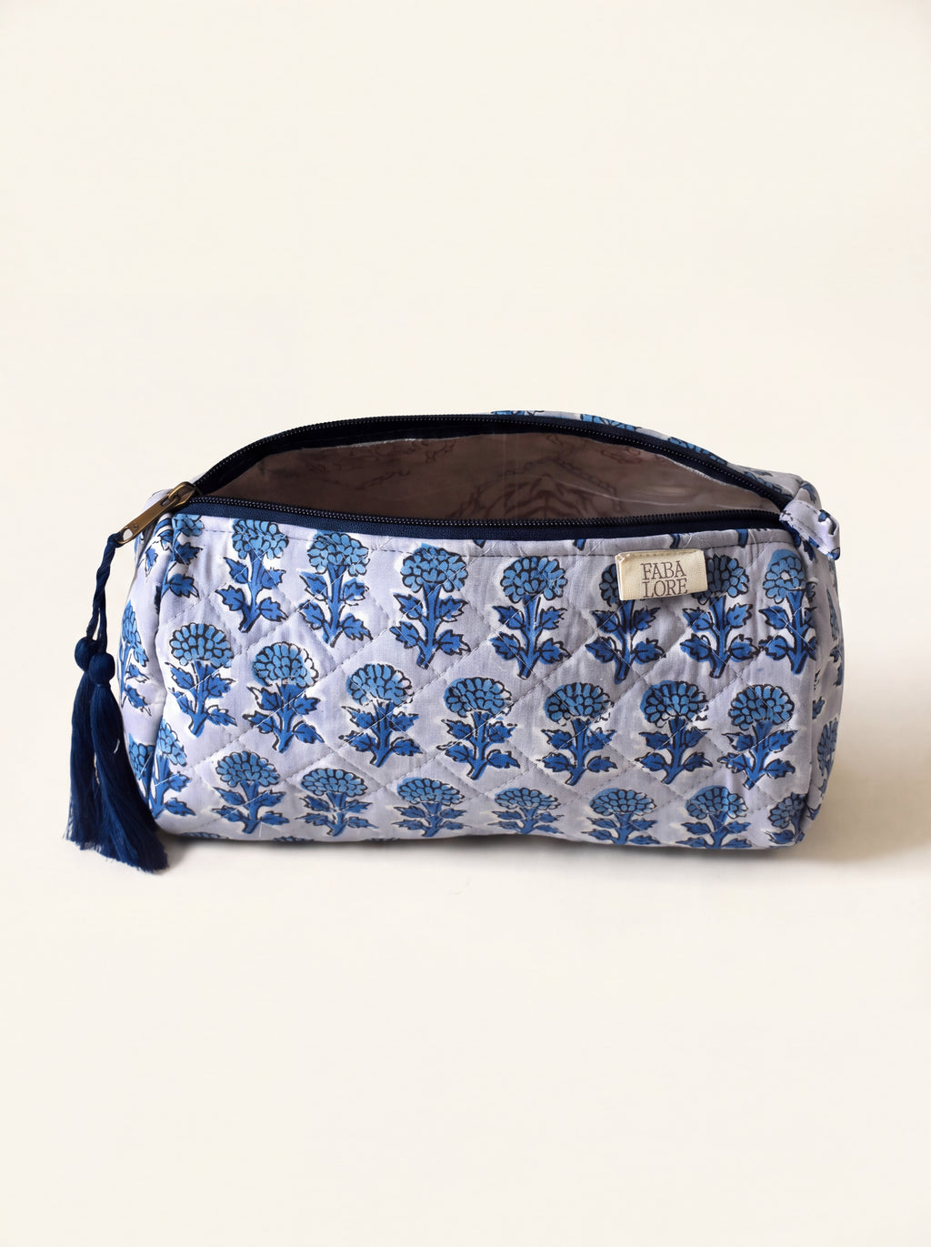 Indigo Bloom Quilted Pouches