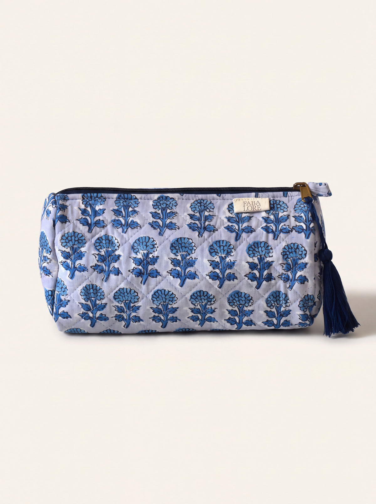 Indigo Bloom Quilted Pouches